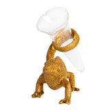 Gold Chameleon Bud Vase with Glass Tube