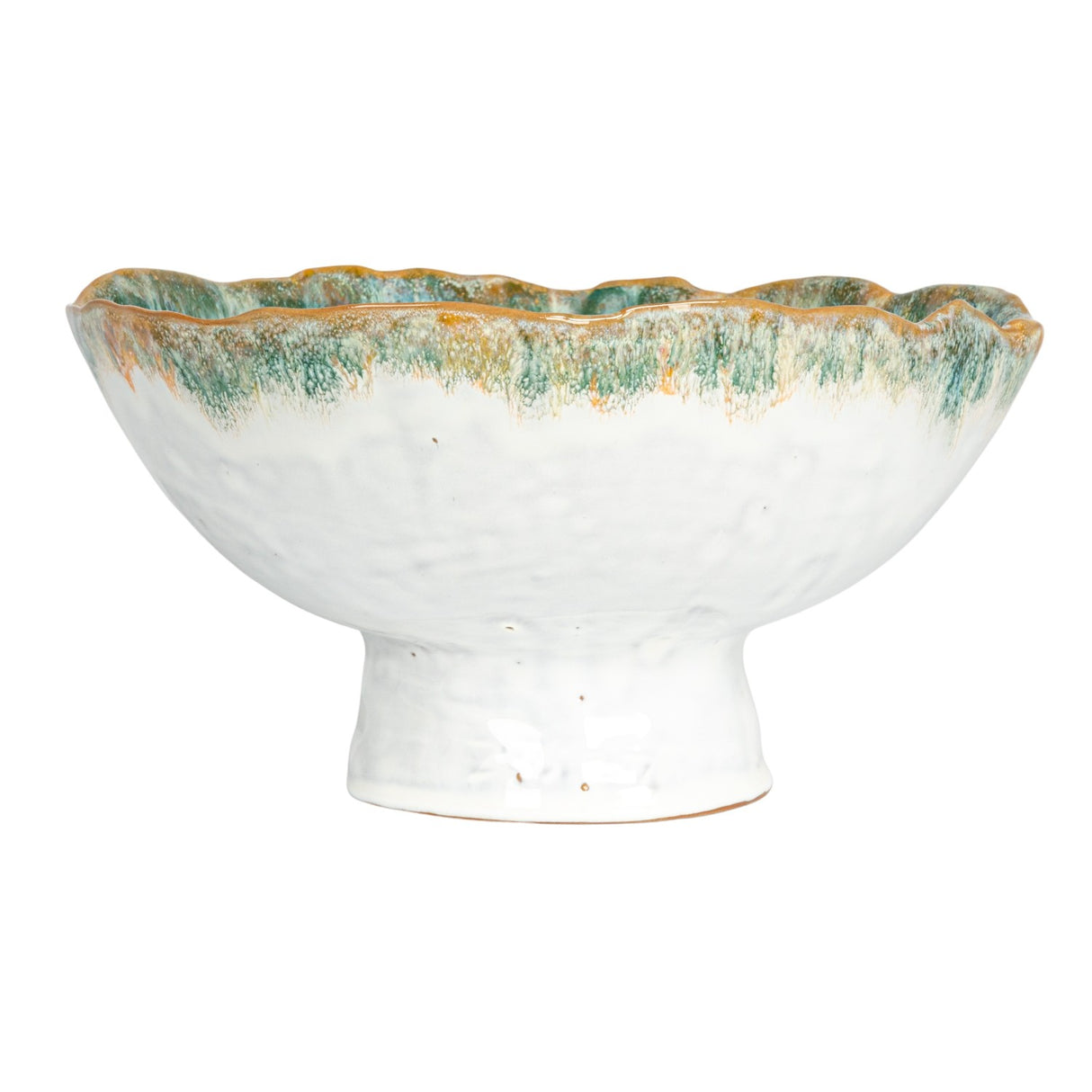 Reactive Glaze Ceramic Footed Bowl