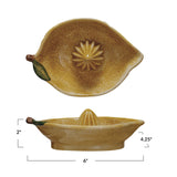 Hand-Painted Stoneware Ceramic Lemon Juicer