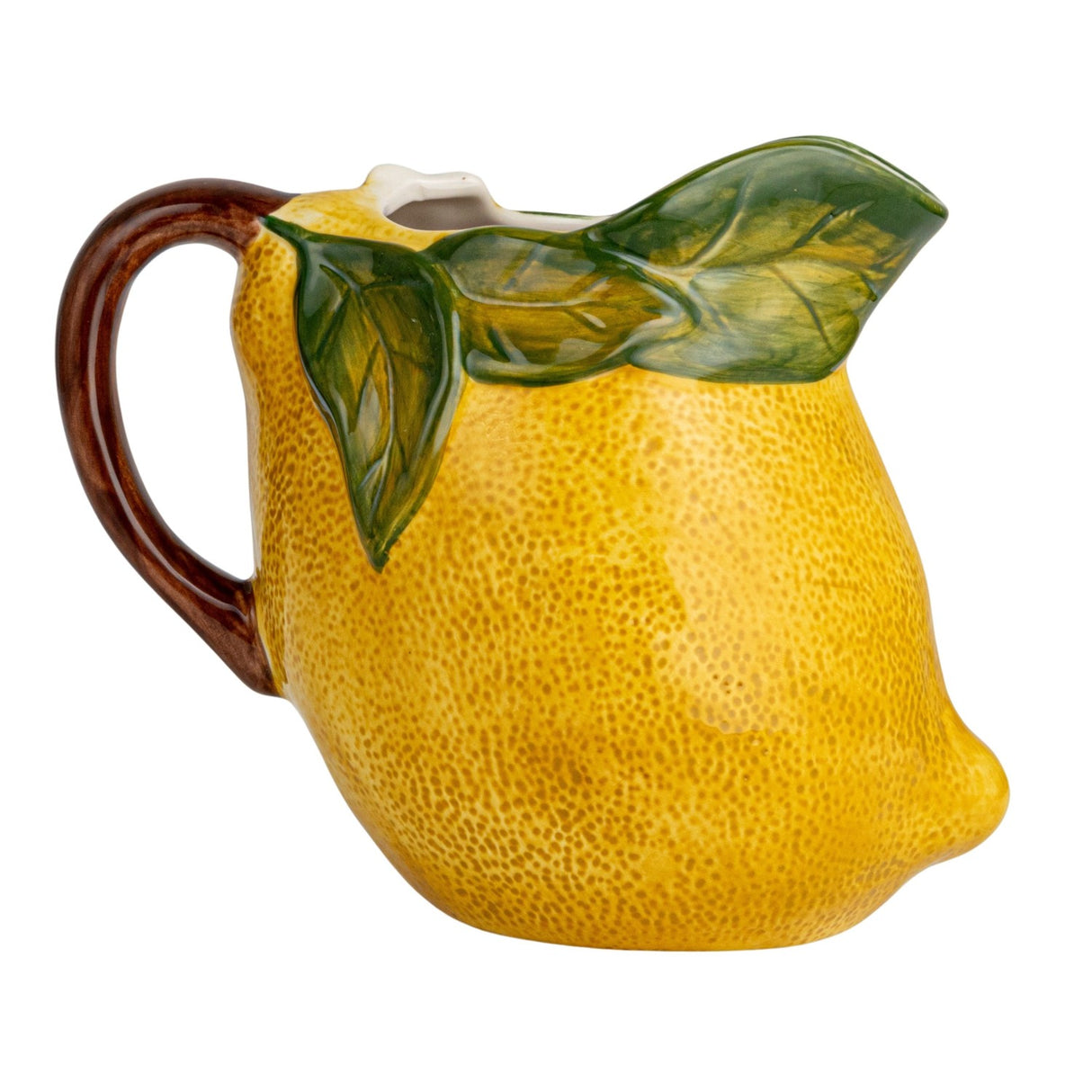 Hand-Painted Stoneware Ceramic Lemon Pitcher