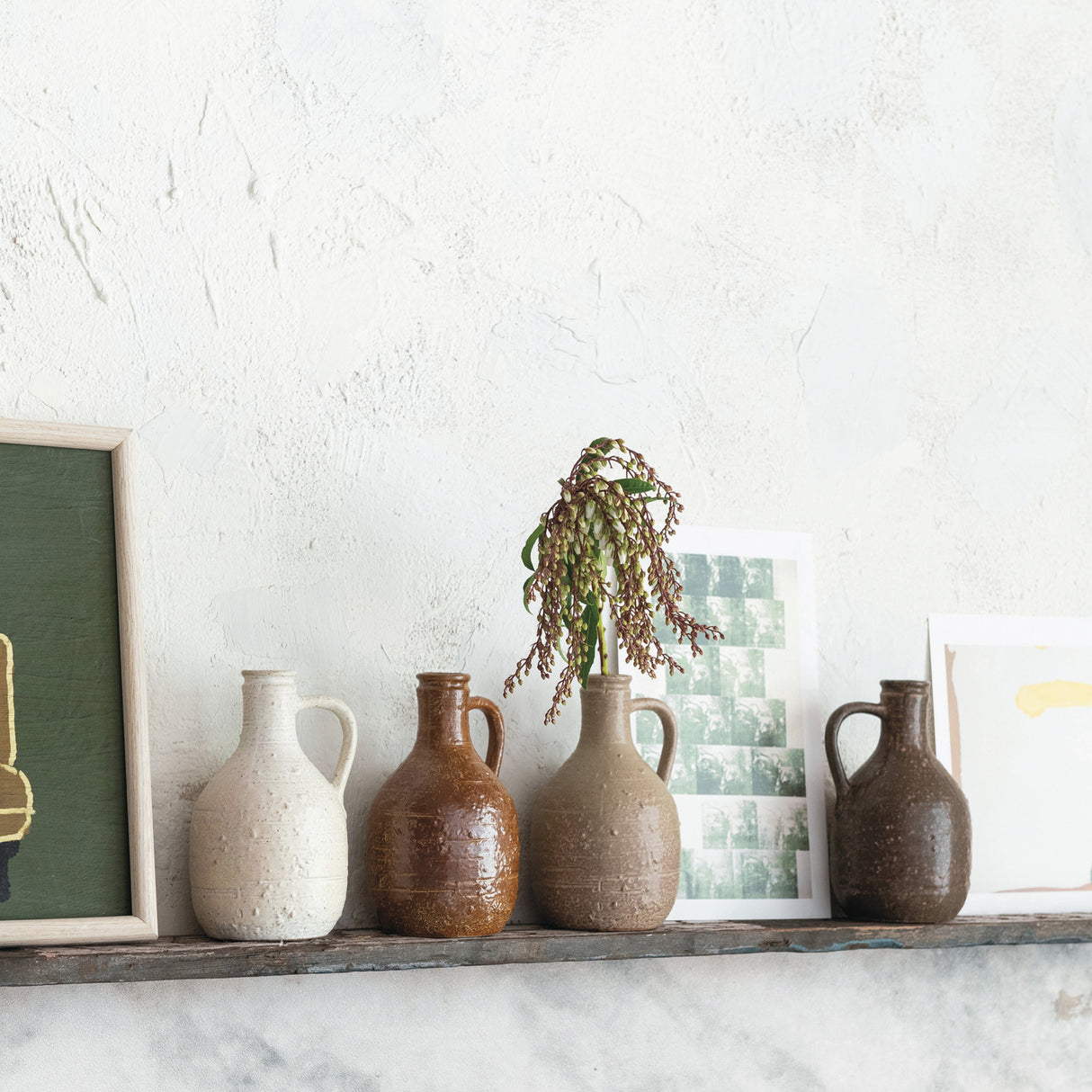 Vintage-Inspired Reactive Glaze Ceramic Stoneware Jug with Handle