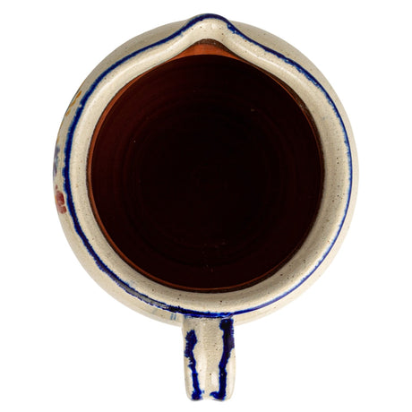 Floral Crackle Glaze Terracotta Pitcher