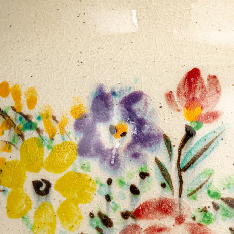 Floral Crackle Glaze Terracotta Pitcher