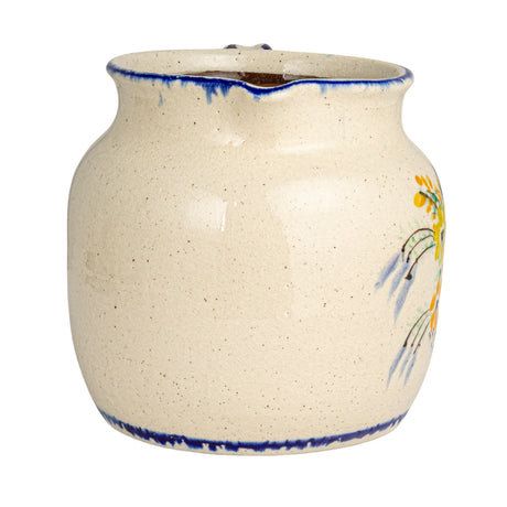 Floral Crackle Glaze Terracotta Pitcher