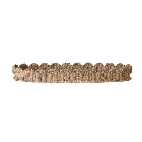 Hand-Woven Bankuan Scalloped Tray with Handles