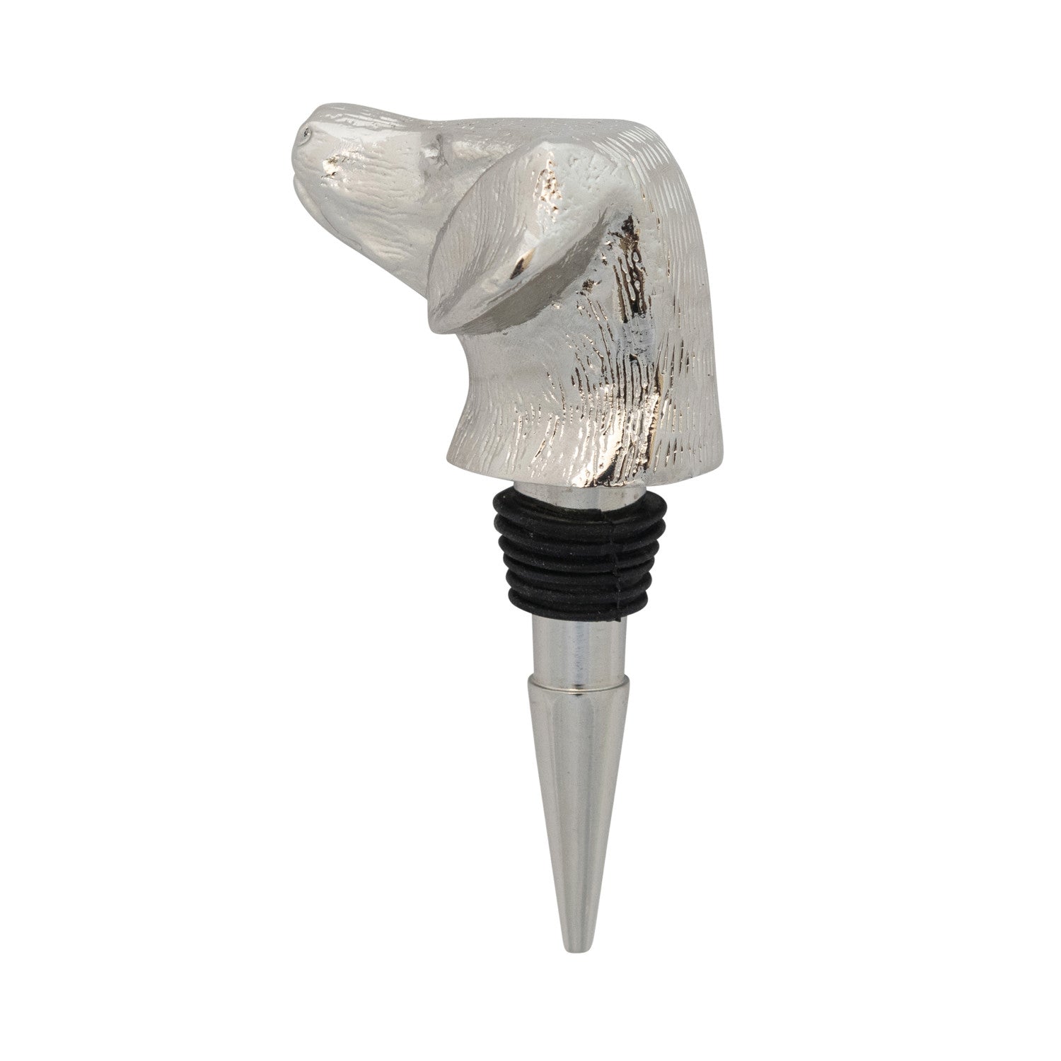 Rust and Cinder Dog Head Bottle Stopper