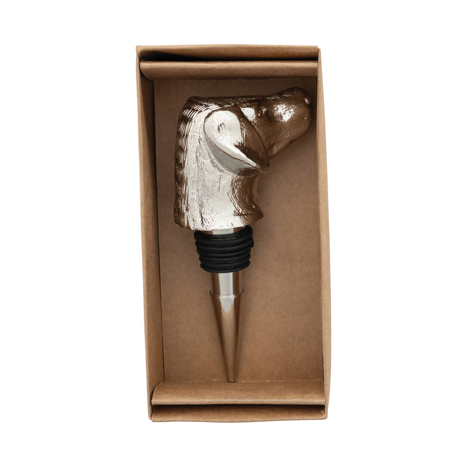 Rust and Cinder Dog Head Bottle Stopper - Thumbnail 2