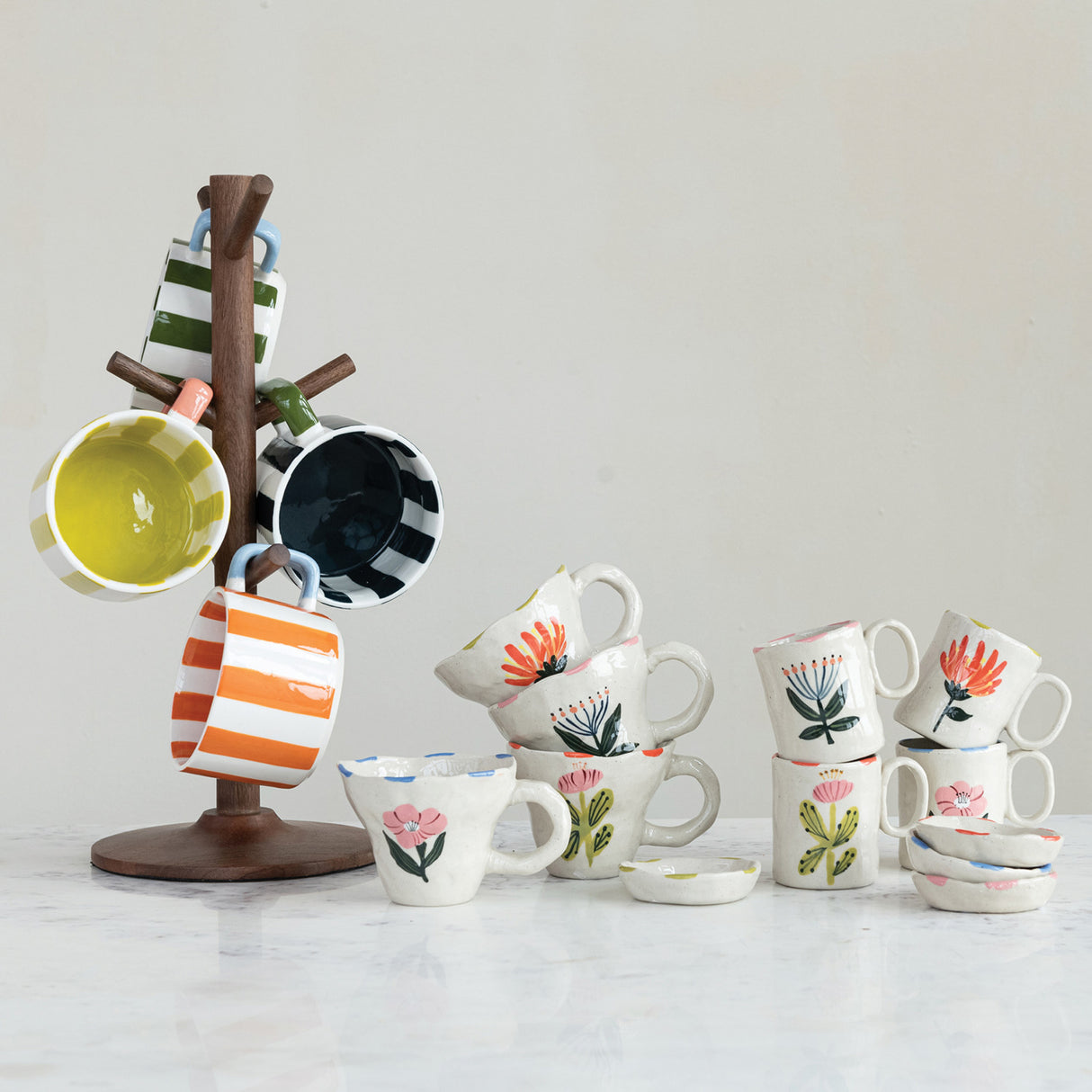 Hand-Painted Ceramic Petite Floral Mug | 4 Styles