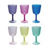 Acrylic Stemmed Wine Glass with Raised Dots