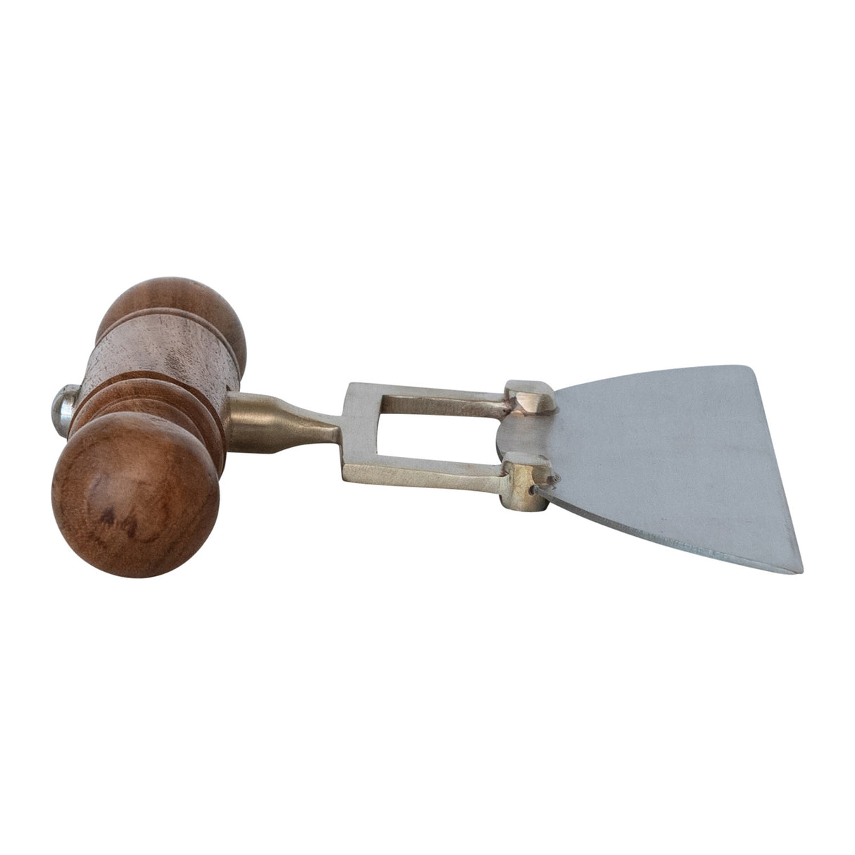 Stainless Steel Cheese Knife with Acacia Wood & Brass Handle