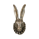 Brass Finish Cast Aluminum Rabbit Head with Ruff Collar Wall Mount