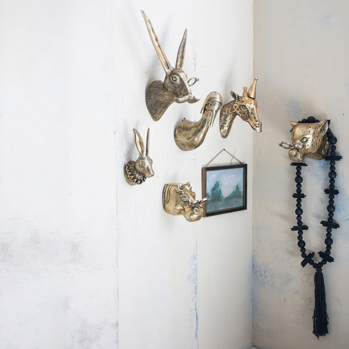 Brass Finish Cast Aluminum Hippo Head with Eyeglasses Wall Mount