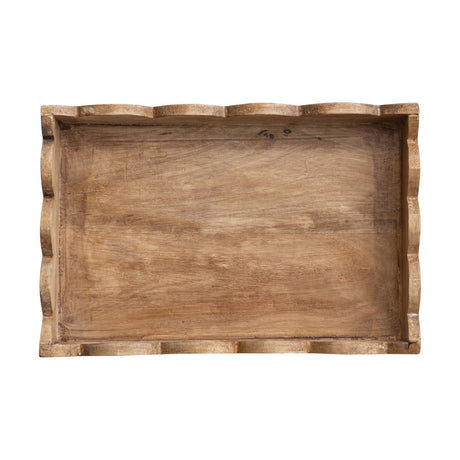 Mango Wood Scalloped Edge Tray