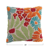 Vibrant Square Tufted Floral Throw Pillow | Indoor & Outdoor
