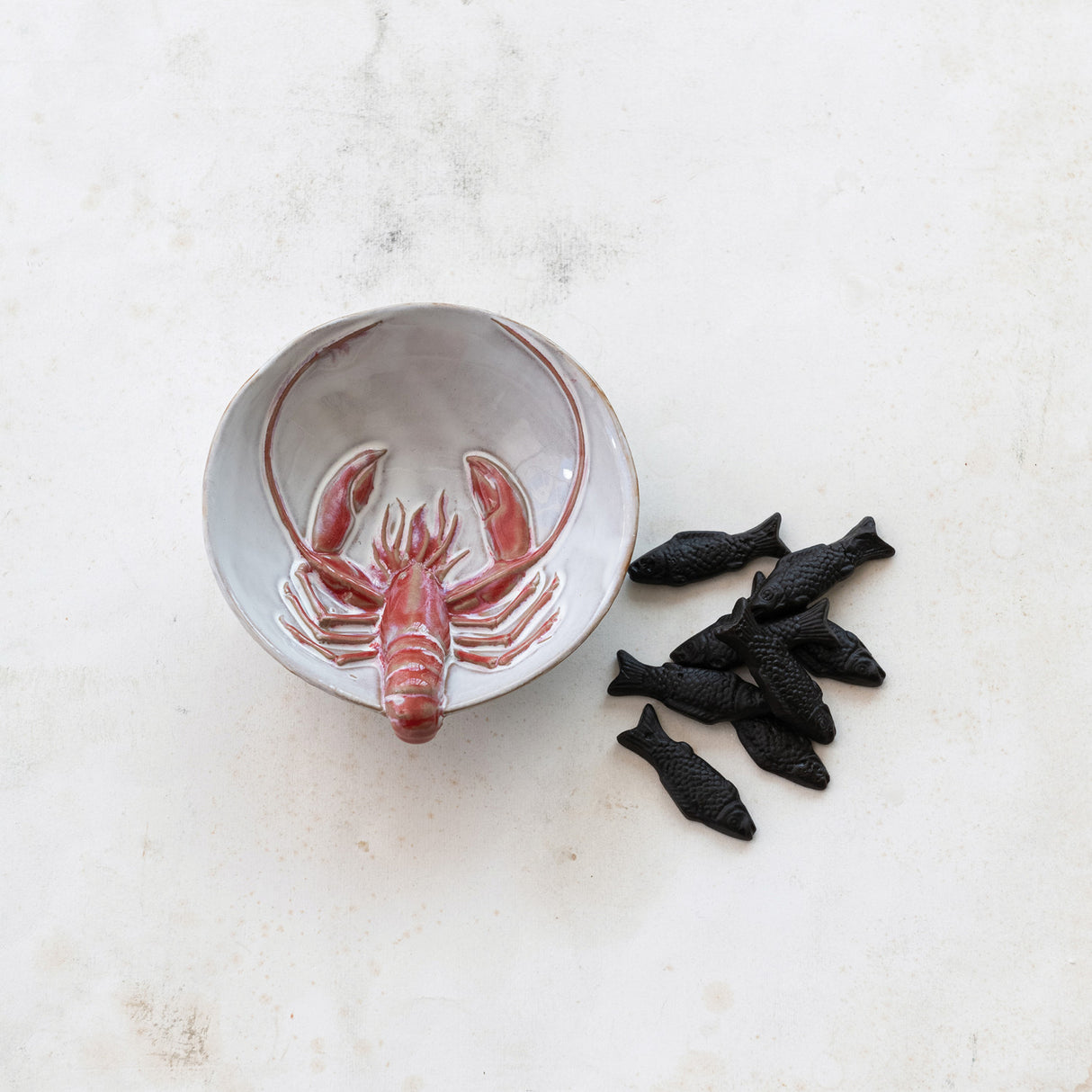 Lobster Embossed Ceramic Bowl