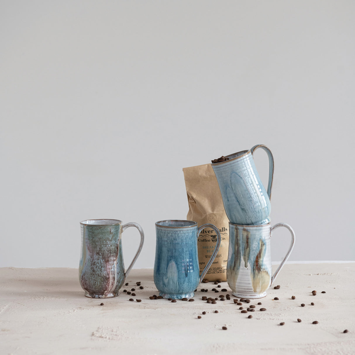 20 oz. Reactive Glaze Stoneware Mugs