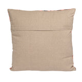 Square Floral Pink Velvet Throw Pillow with Chambray Back