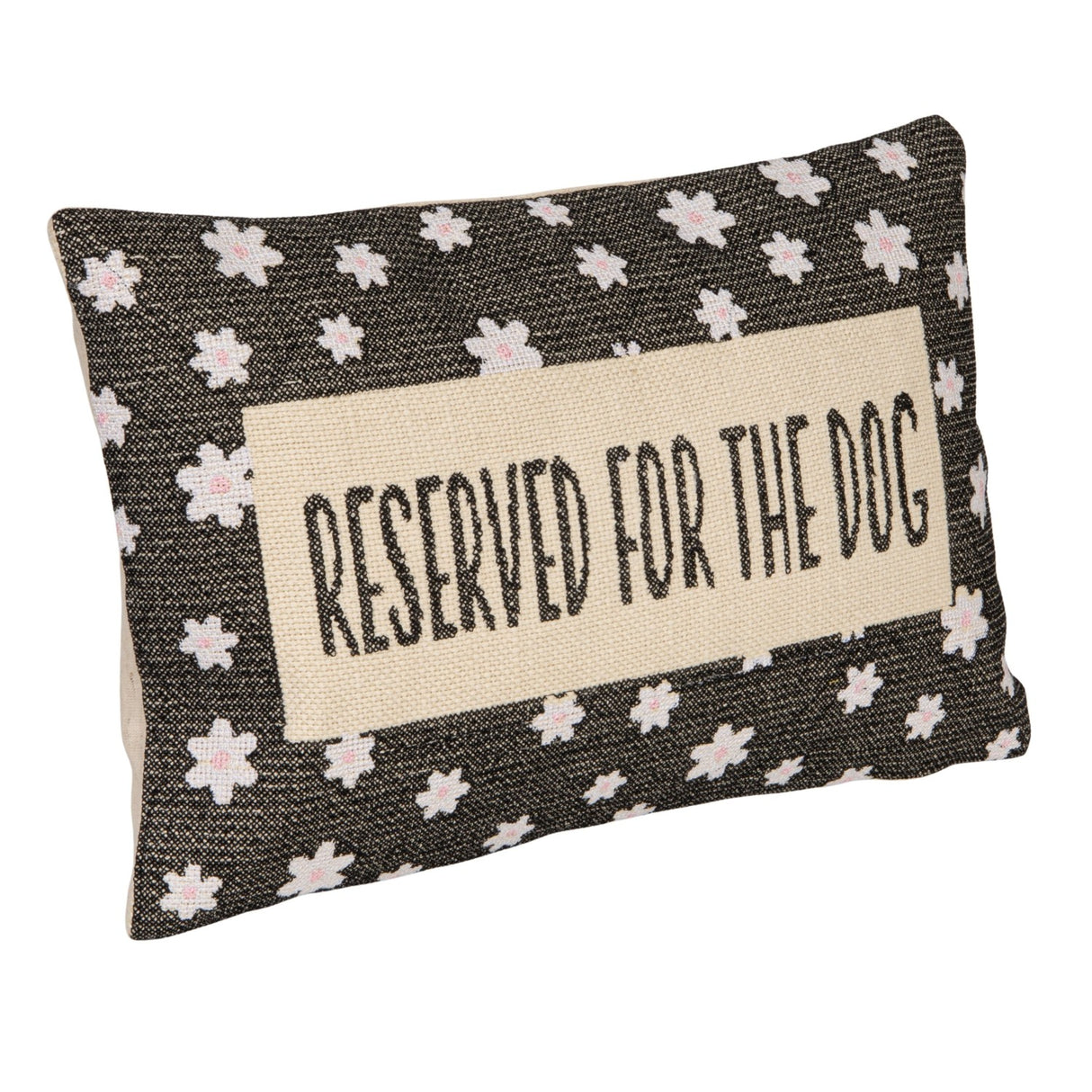 Reserved for the Dog Embroidered Lumbar Pillow