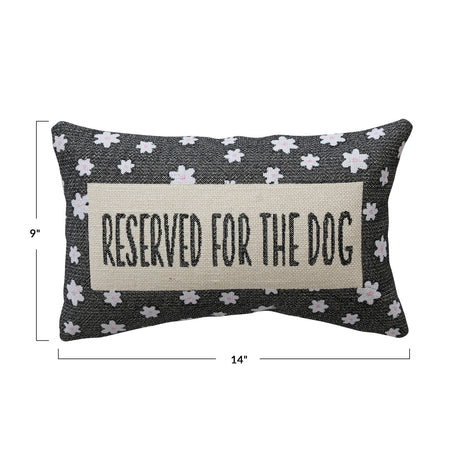 Reserved for the Dog Embroidered Lumbar Pillow