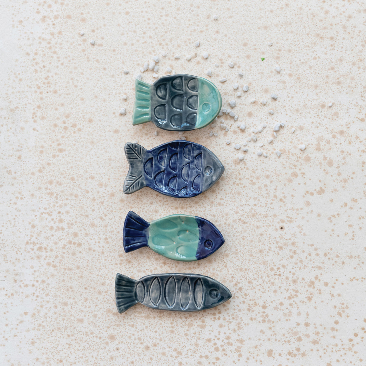 Hand Painted Blue Fish Mini Tidbit Dish