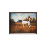 English Pointer Hunting Dog Wood Framed Print Under Glass Wall Decor