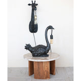 Black Resin Ostrich Table Lamp