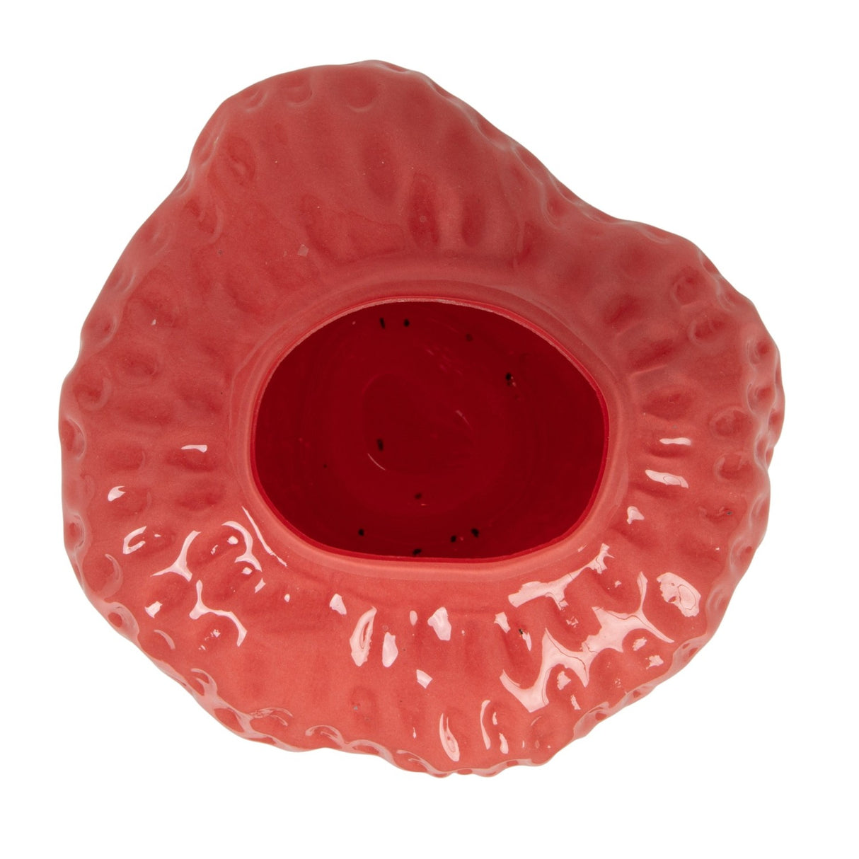 Opaque Pink Strawberry Shaped Glass Vase