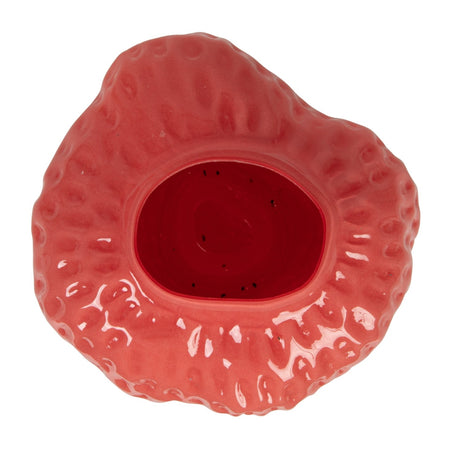 Opaque Pink Strawberry Shaped Glass Vase