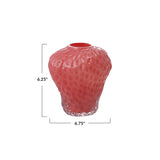 Opaque Pink Strawberry Shaped Glass Vase