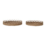 Scalloped Edge Circular Woven Seagrass Tray