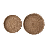 Scalloped Edge Circular Woven Seagrass Tray