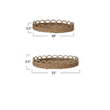 Scalloped Edge Circular Woven Seagrass Tray