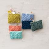 Quilted Velvet Zip Pouch with Tassel