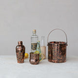 Oxidized Copper Hammered Mule Mug with Brass Handle