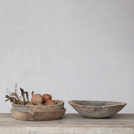Vintage Oversized Teakwood Decorative Bowl