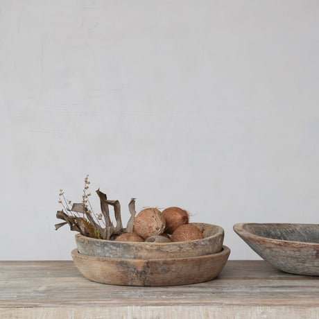 Vintage Oversized Teakwood Decorative Bowl