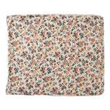 Floral Woven Cotton Throw Blanket with Sherpa Back