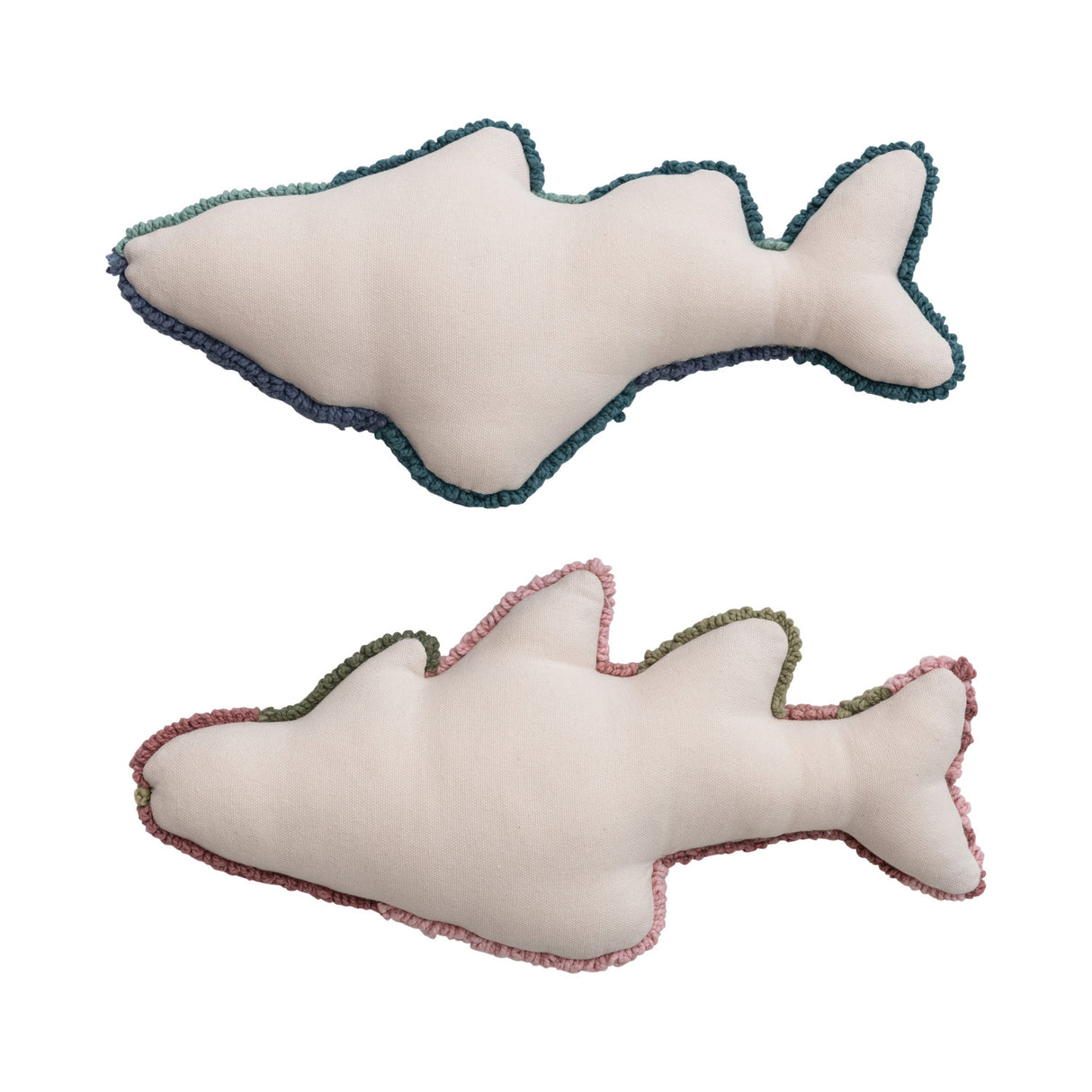 Tufted Fish Shaped Cotton Accent Pillow