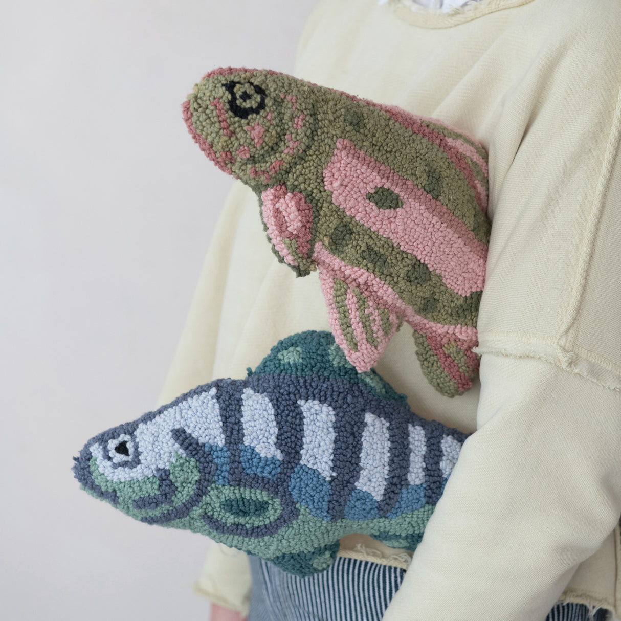 Tufted Fish Shaped Cotton Accent Pillow