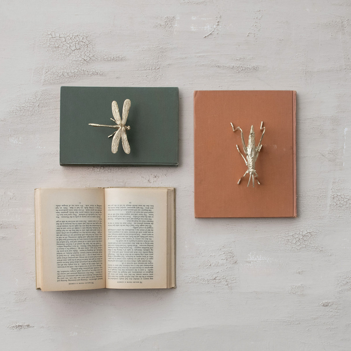 Gold Pewter Grasshopper Figurine