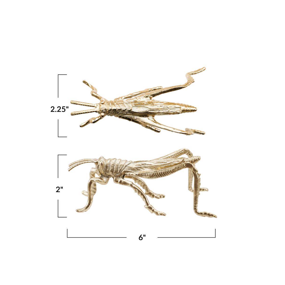 Gold Pewter Grasshopper Figurine