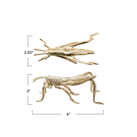 Gold Pewter Grasshopper Figurine