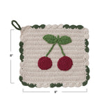 Crocheted Cotton Cherry Pot Holder