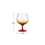 Ombre Orange Fluted Goblet Drinking Glass