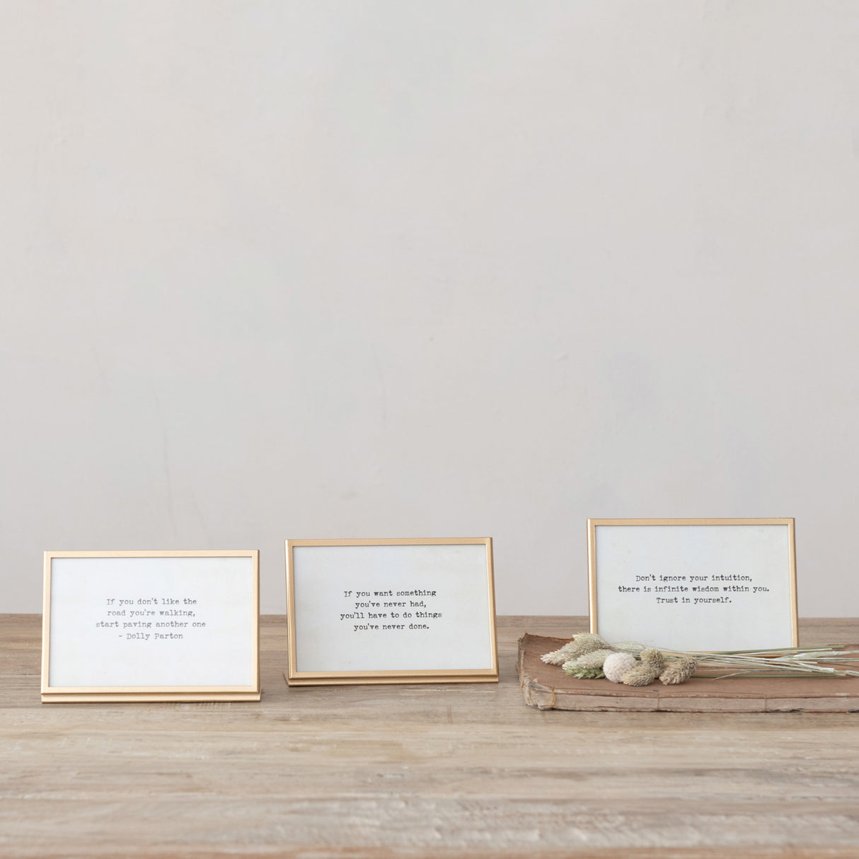 Gold Framed Easel with Inspirational Quote