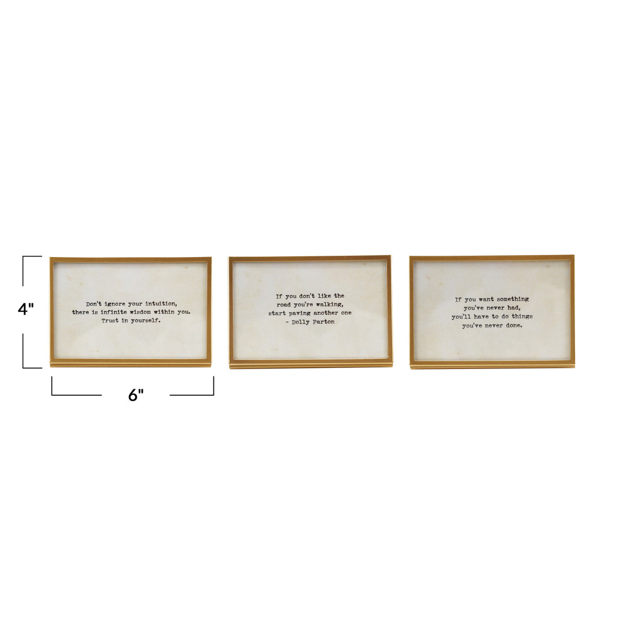 Gold Framed Easel with Inspirational Quote
