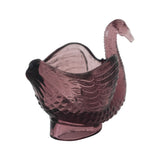 Purple Recycled Glass Swan Toothpick & Spoon Dish