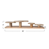 Mango Wood Serving Board with Pedestal Stands