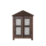 Reclaimed Wood Mesh Door Accent Cabinet
