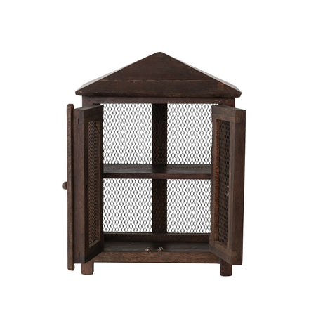 Reclaimed Wood Mesh Door Accent Cabinet